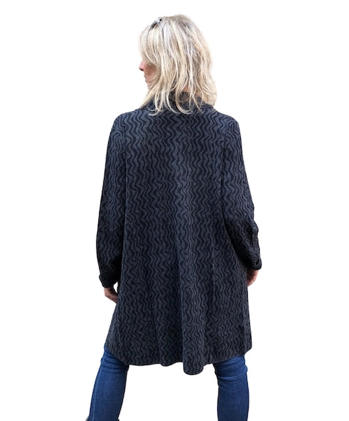 Jacke Struktur lang, anthrazit