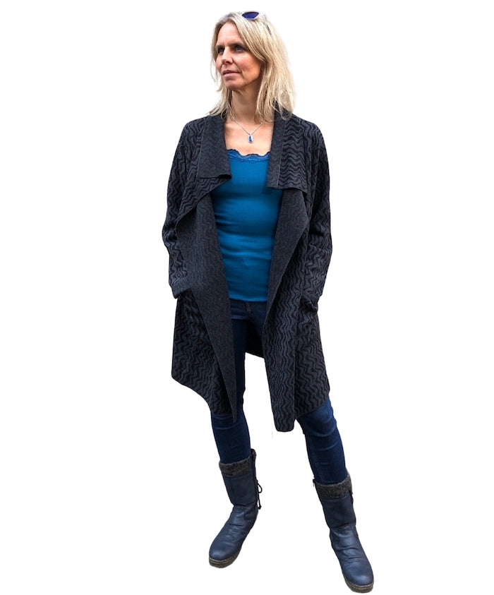 Jacke Struktur lang, anthrazit