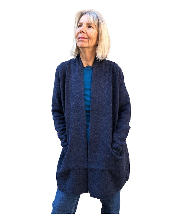 Lammwolle Jacke Mitty, dunkelblau