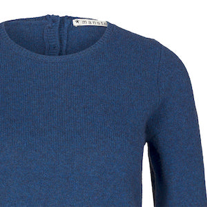 Yakwolle Pullover Zo, blau