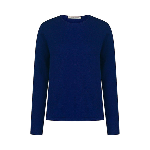 Merino-/Baumwolle Pullover Nia, royalblau
