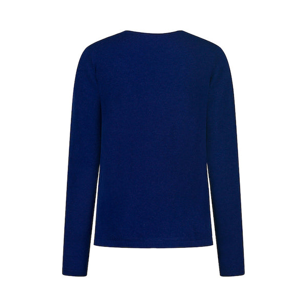 Merino-/Baumwolle Pullover Nia, royalblau