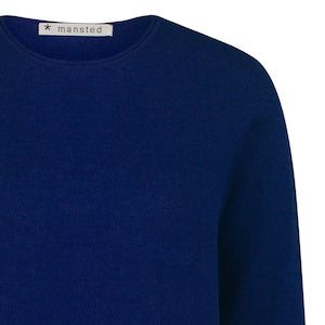 Merino-/Baumwolle Pullover Nia, royalblau