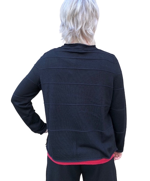 Pullover mit Tasche, schwarz