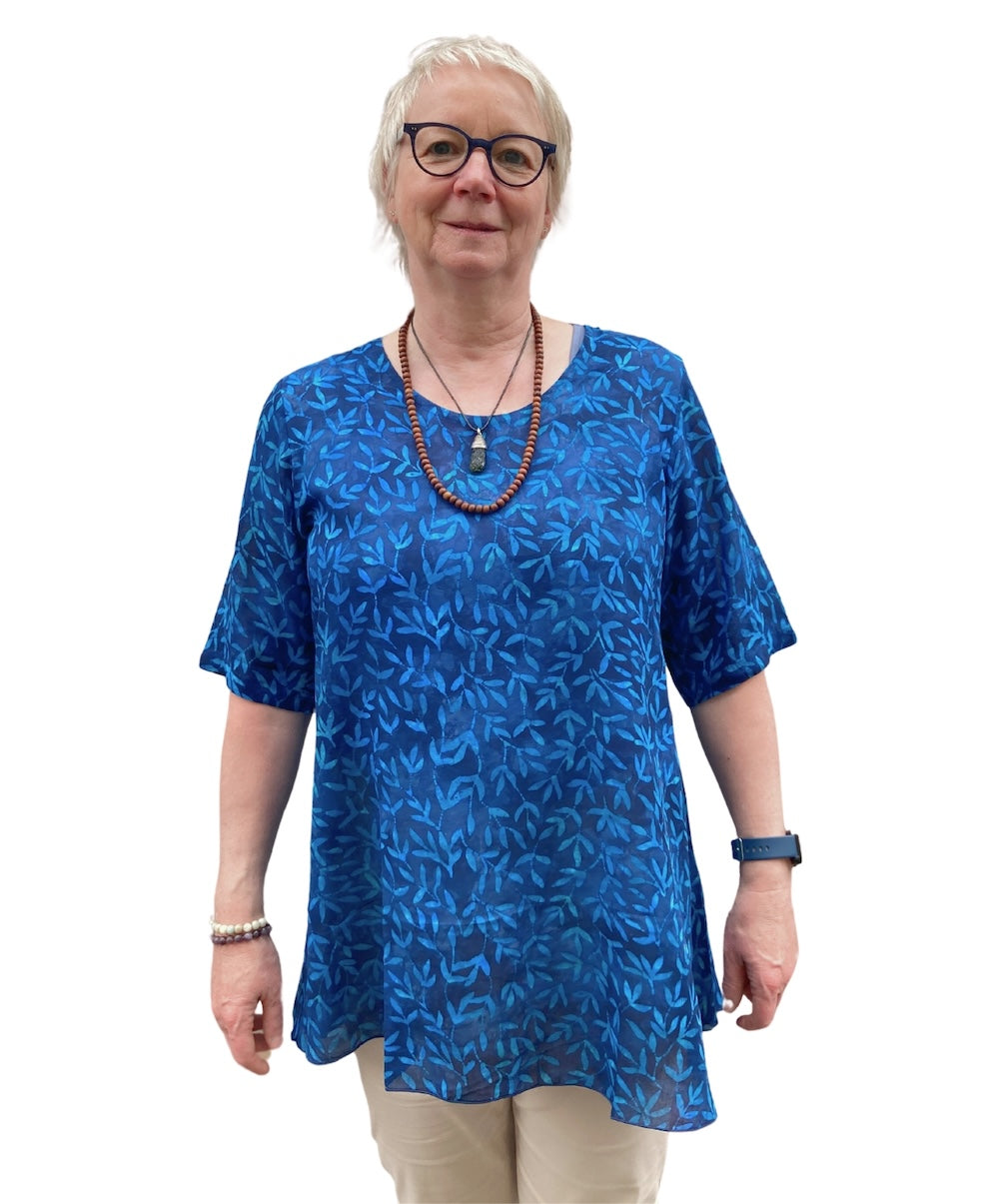 Tunika lang, blau