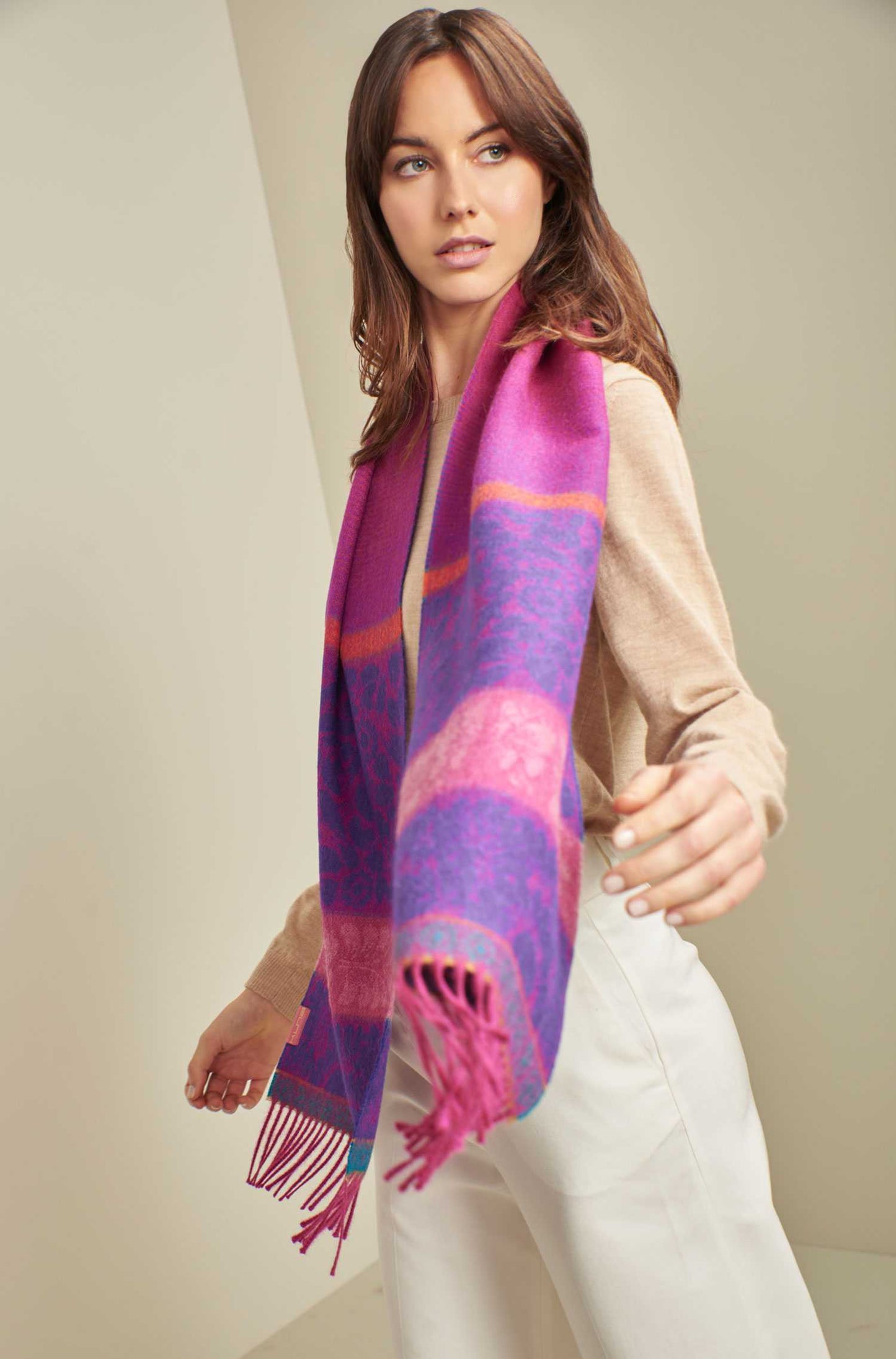 Jacquard Schal Ungaretti aus Baby Alpaka