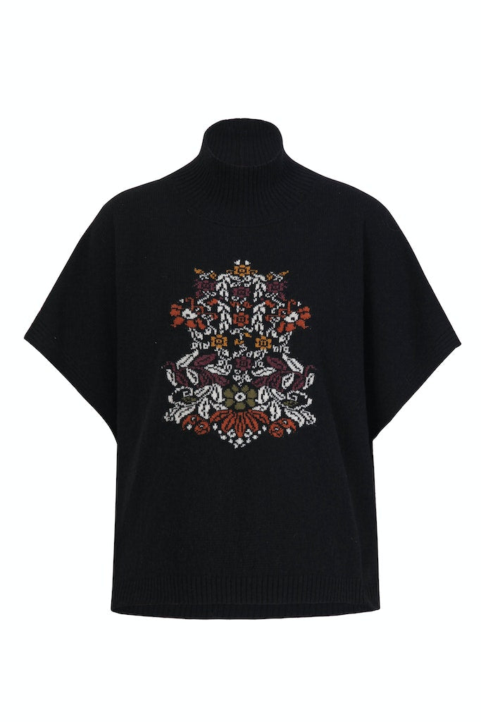 Pullunder Intarsia, schwarz