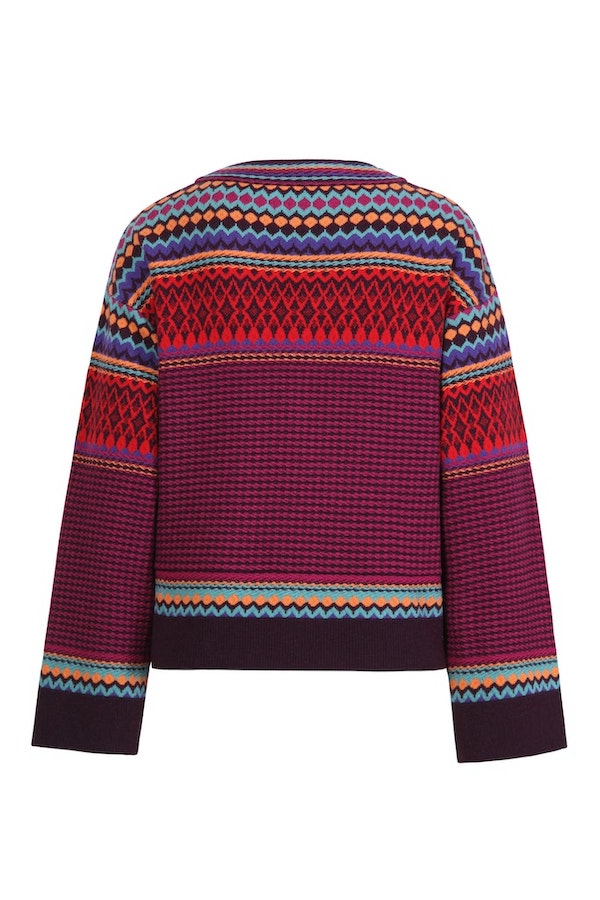 Jacquard Pullover Structure Pattern, rot