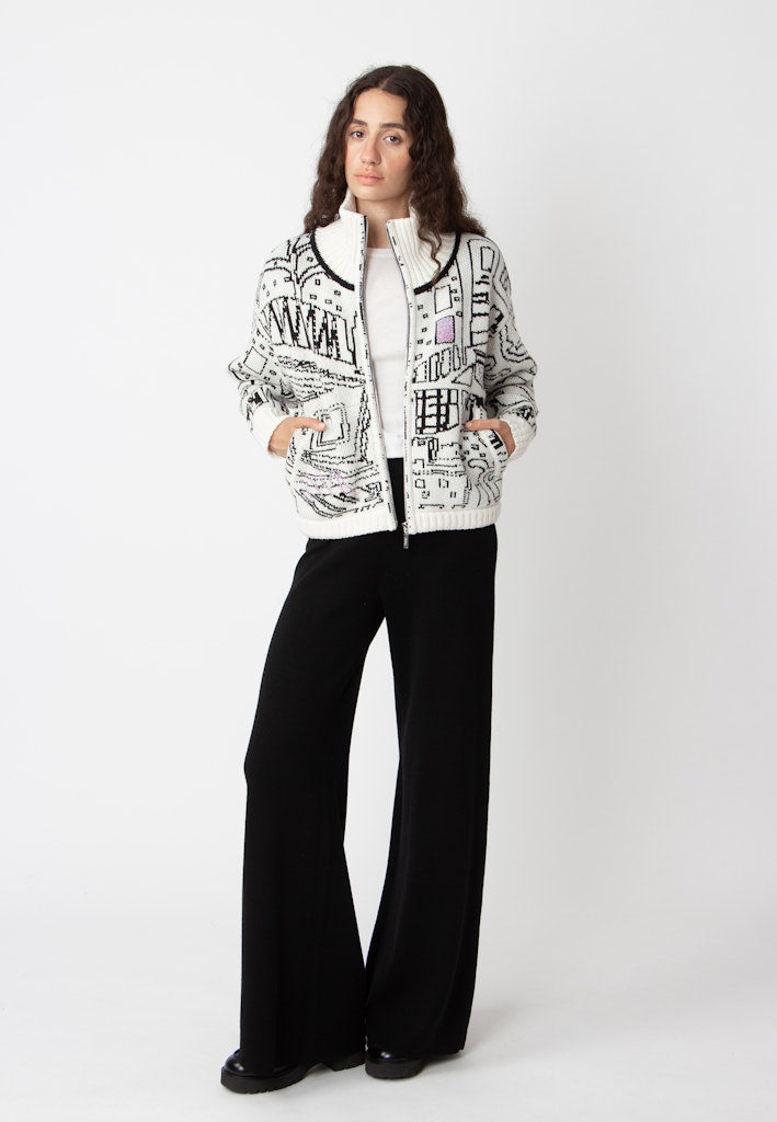 Bomberjacke mit Favela Motiv, off-white
