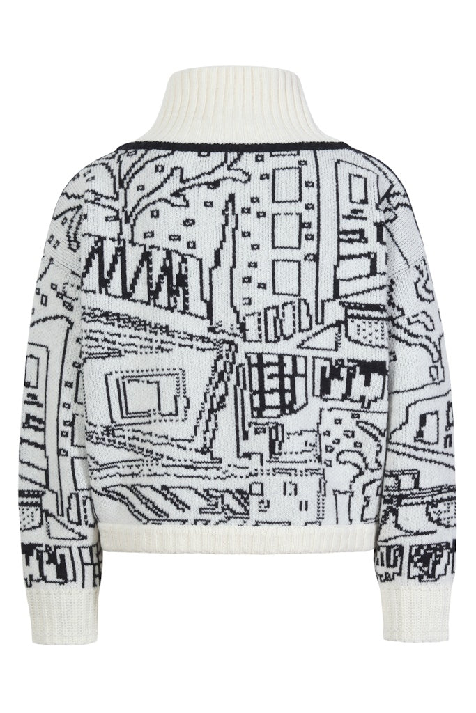 Bomberjacke mit Favela Motiv, off-white