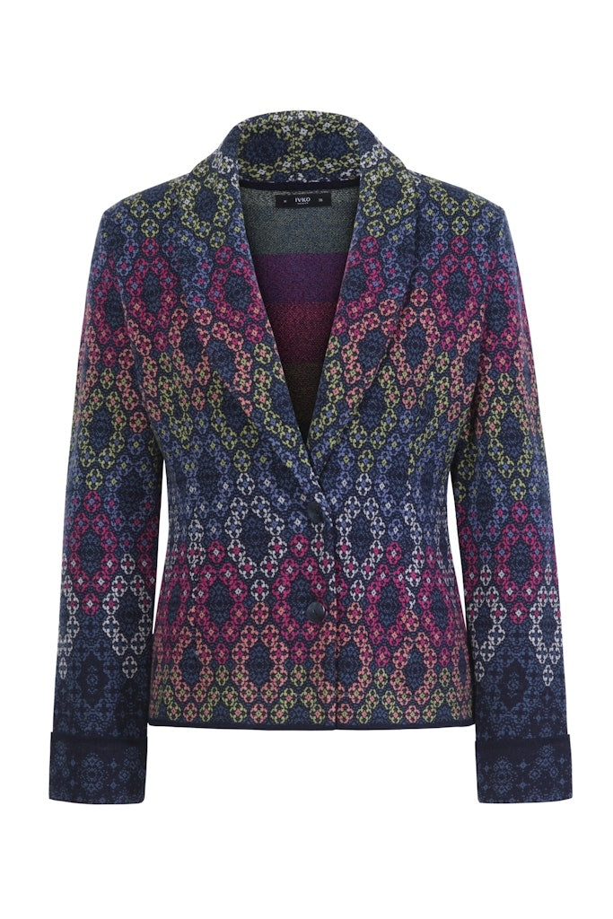 Blazer Ornament Motiv, navy/marine