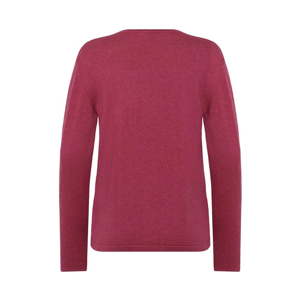 Merino-/Baumwolle Pullover Nia, dunkelrosa