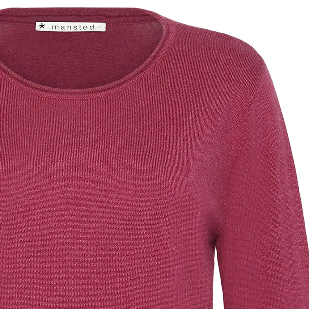 Merino-/Baumwolle Pullover Nia, dunkelrosa