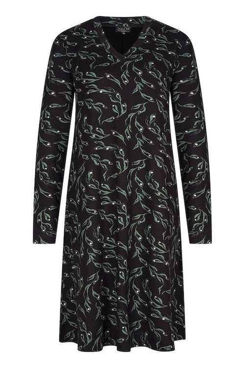 Kleid Leaves, schwarz