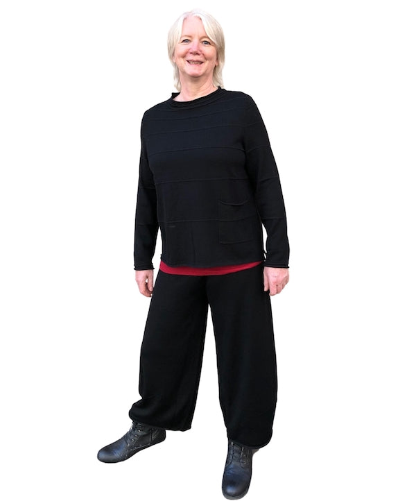 Strick-Hose, schwarz