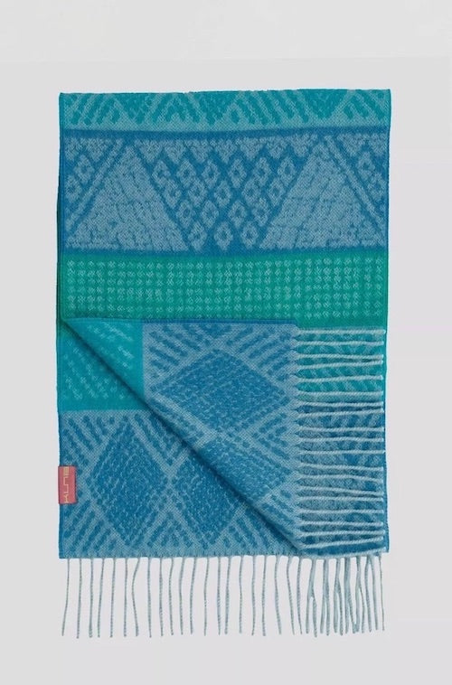 Schal Walid, azul-verde