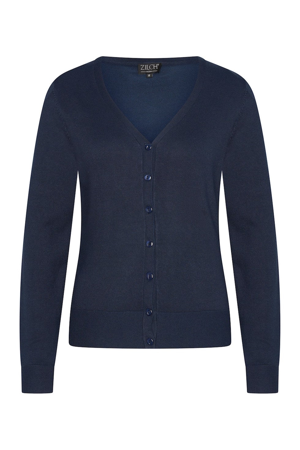 Bambus-Jacke V-Neck, blau