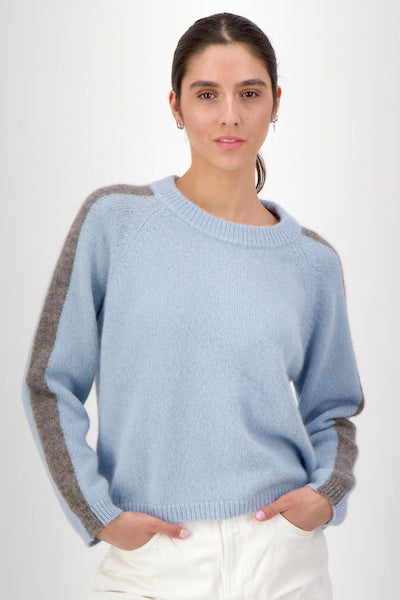 Alpaka Pullover Brianne, hellblau/grau