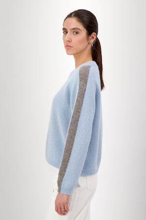 Alpaka Pullover Brianne, hellblau/grau