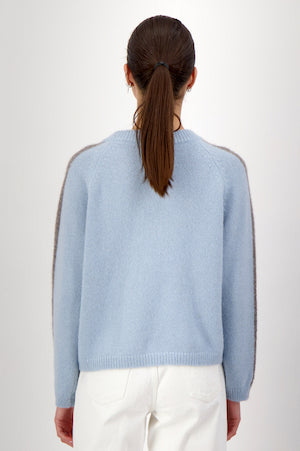 Alpaka Pullover Brianne, hellblau/grau