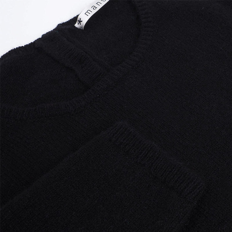 Yakwolle Pullover Zo, schwarz