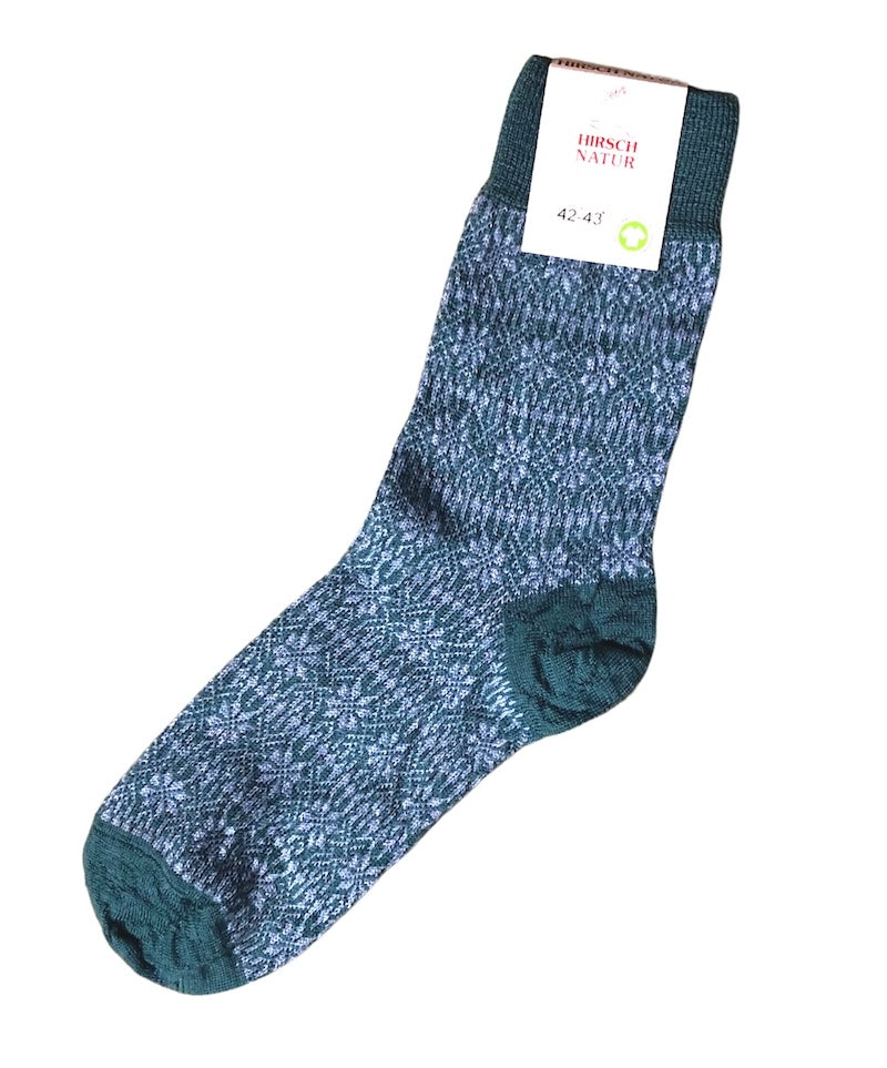 Woll-Socken fein Sterne, türkis/blau