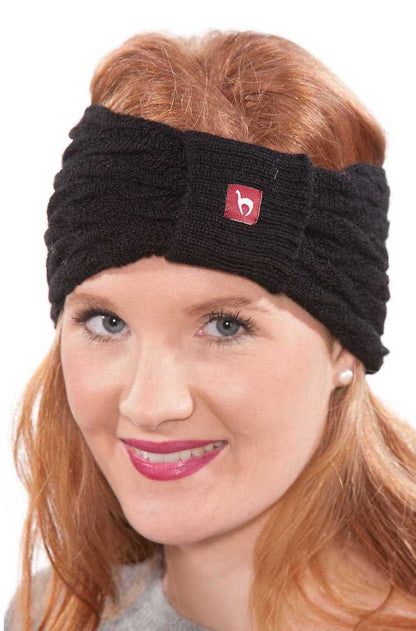 Alpaka Stirnband Biesen, schwarz