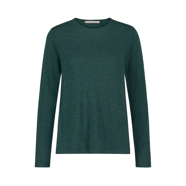 Merino-/Baumwolle Pullover Nia, dusk grün