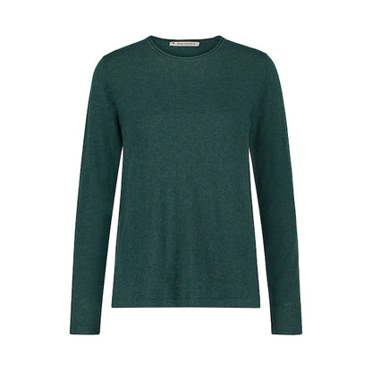 Merino-/Baumwolle Pullover Nia, dusk grün