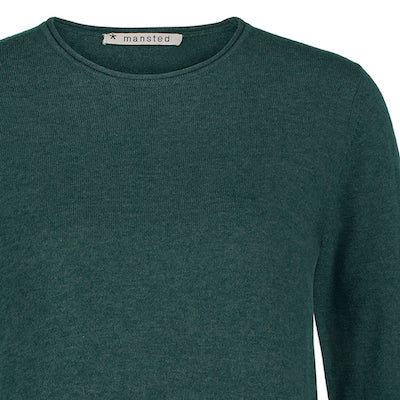 Merino-/Baumwolle Pullover Nia, dusk grün