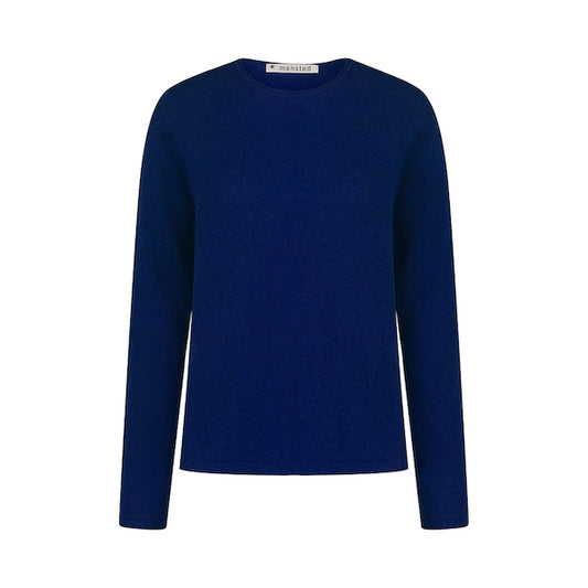 Merino-/Baumwolle Pullover Nia, royalblau
