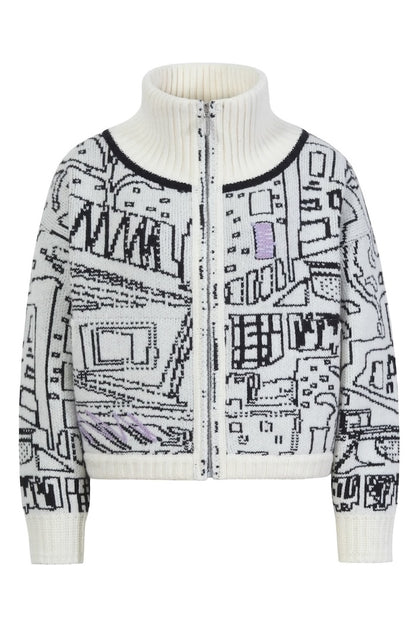 Bomberjacke mit Favela Motiv, off-white