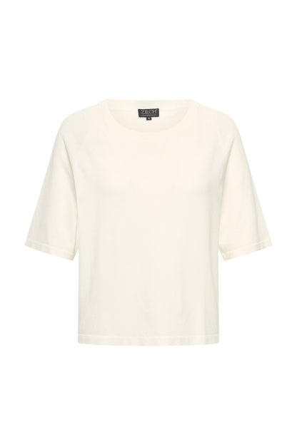 Damen Top Off-White – Bambusviskose, Rundhalsausschnitt