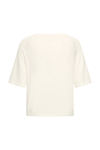 Damen Top Off-White – Bambusviskose, Rundhalsausschnitt