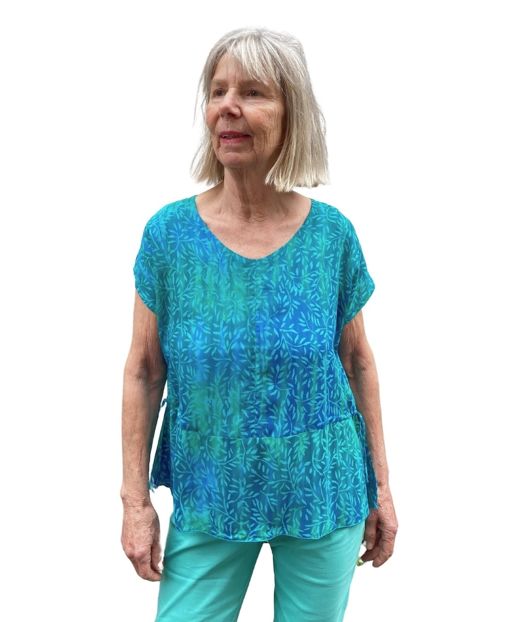 Bluse Bänder, türkis