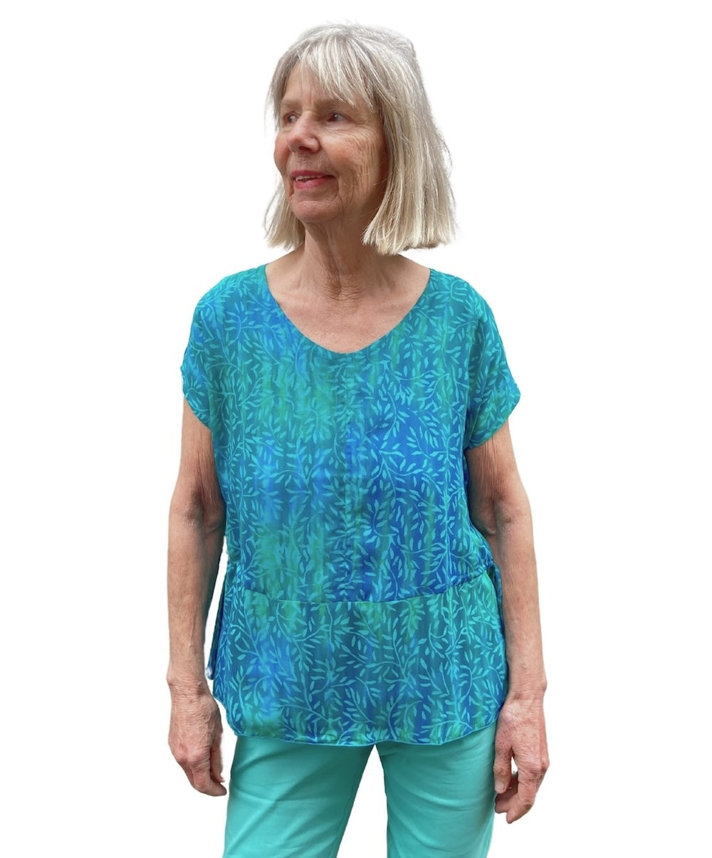 Bluse Bänder, türkis