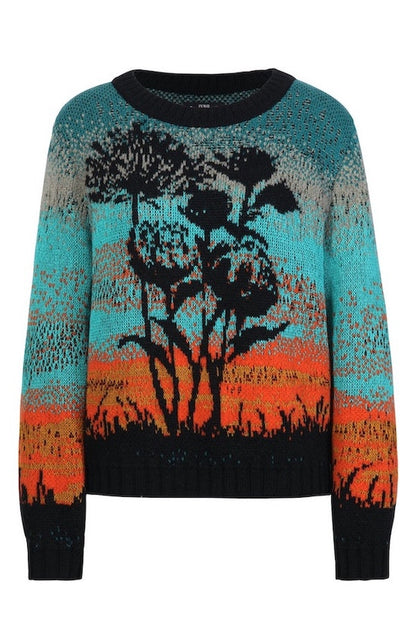 Jacquard Pullover Sunset Sunrise, schwarz