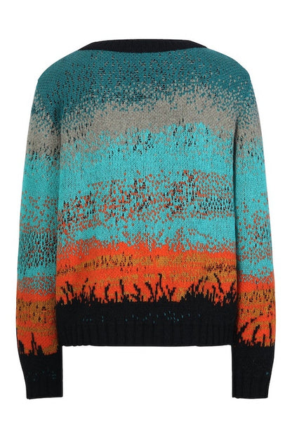 Jacquard Pullover Sunset Sunrise, schwarz