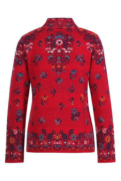 Jacquard Jacke Floral Pattern, rot