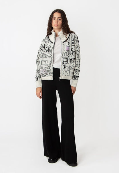 Bomberjacke mit Favela Motiv, off-white