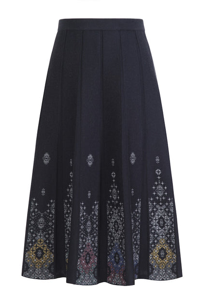 Jacquard Midirock Ornament Motiv, anthrazit