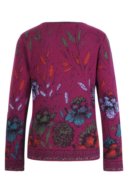 Jacquard Jacke Floral Pattern, magenta