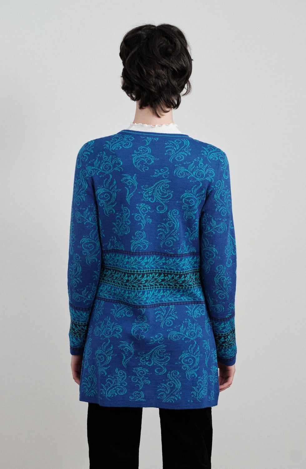 Alpaka Jacke lang Luz, blau