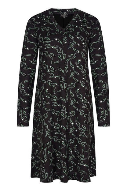 Kleid Leaves, schwarz