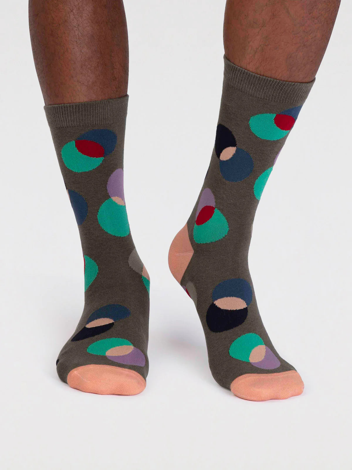 Socken Kreise, olivgrün