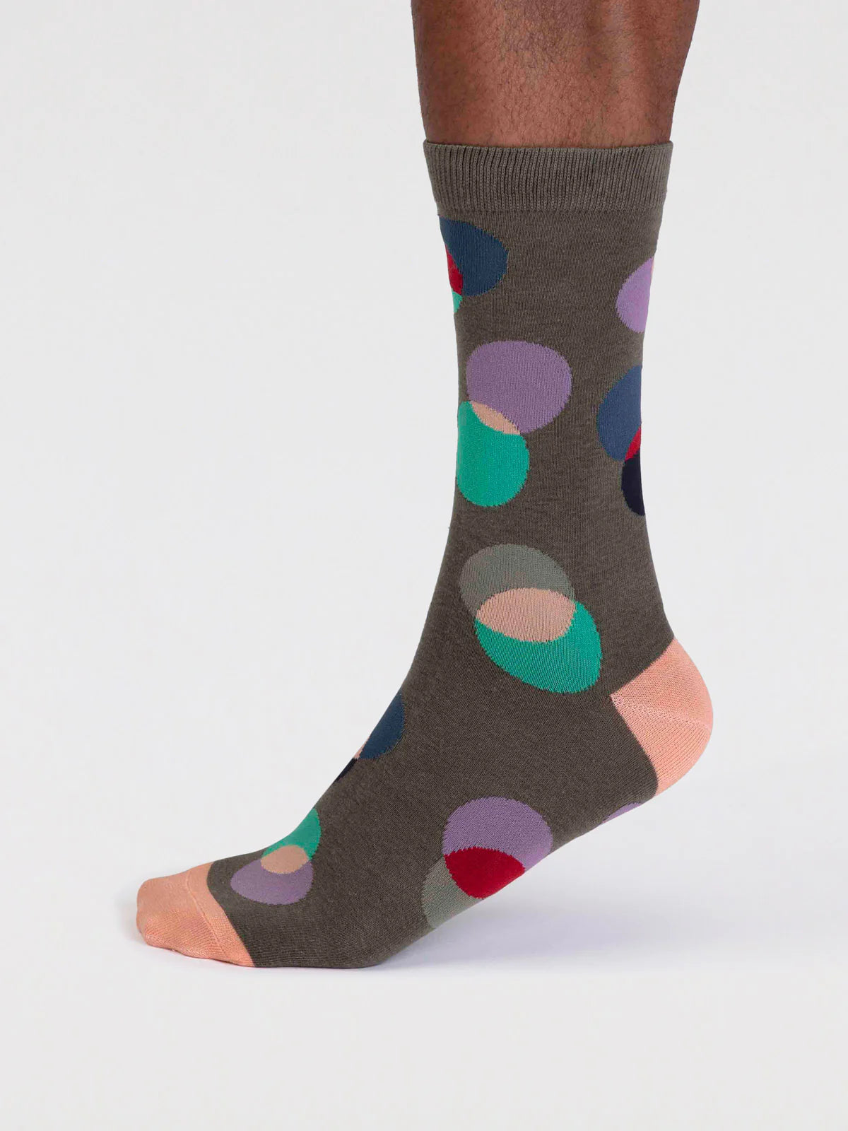 Socken Kreise, olivgrün