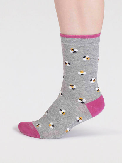 Socken Biene, grau