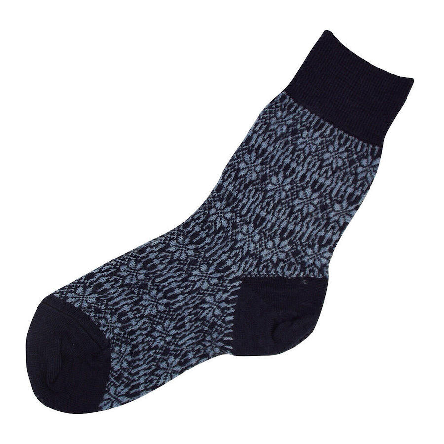 Woll-Socken fein Sterne, navy/skyblue