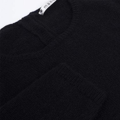 Yakwolle Pullover Zo, schwarz